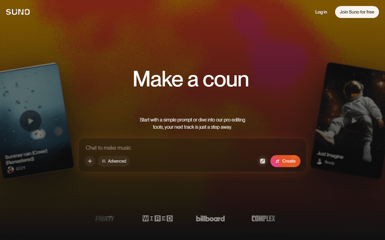 Make a song from a prompt